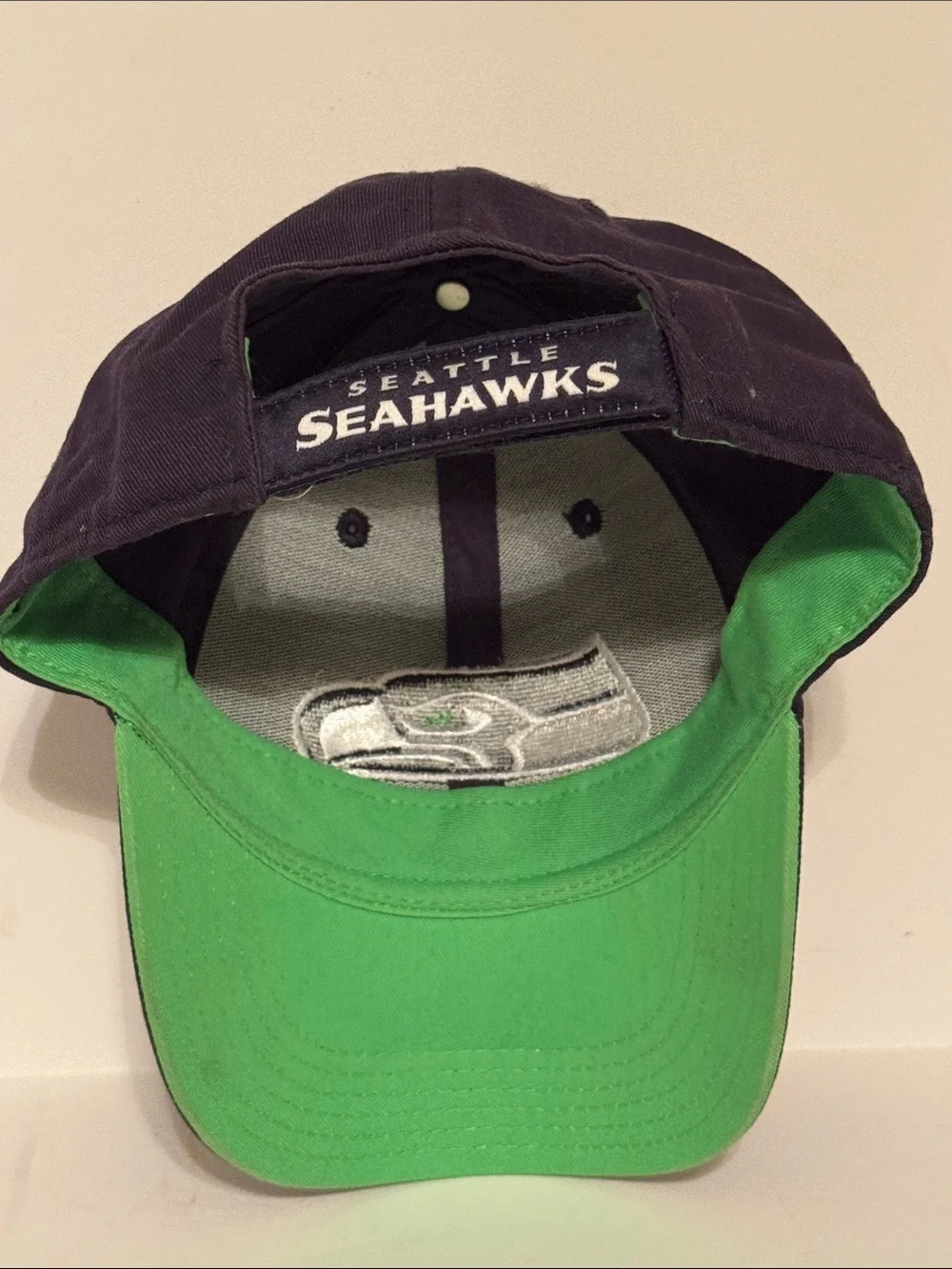 Kids Seattle Seahawks Navy & Green Baseball Cap
